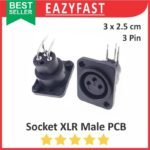 Socket Audio Canon XLR Female Case Casing Body Panel PCB Stereo 3 P Pin Kaki 3P Jack Jek Plug