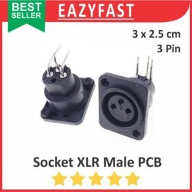 Socket Audio Canon XLR Female Case Casing Body Panel PCB Stereo 3 P Pin Kaki 3P Jack Jek Plug