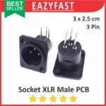 Socket Audio Canon XLR Male Case Casing Body Panel PCB Stereo 3 P Pin Kaki 3P Jack Jek Plug