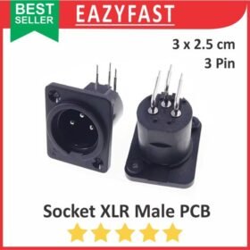 Socket Audio Canon XLR Male Case Casing Body Panel PCB Stereo 3 P Pin Kaki 3P Jack Jek Plug