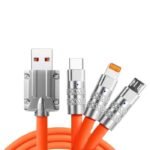 Kabel Data Charger 3in1 Micro USB type C Lightning Apple iPhone 3 in 1 Fast Charge Cable LED USLION - Image 2