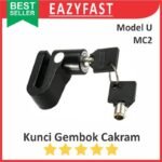 Kunci Gembok Piringan Rem Cakram Sepeda Motor MC2 Brake Disc PadLock Ganda Safety Lock Model U