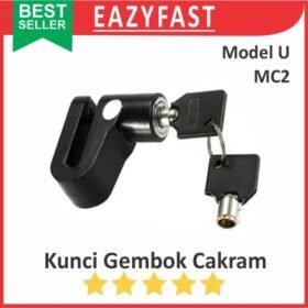 Kunci Gembok Piringan Rem Cakram Sepeda Motor MC2 Brake Disc PadLock Ganda Safety Lock Model U