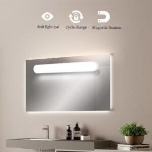 Lampu Tempel LED Magnet 3in1 USB Charge 5V 3W 3 Warna Color Putih White Warm Dinding Cermin Make Up Meja Baca Belajar Rak Lemari Touch Adjustable Brightness - Image 2