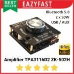Ampli Amplifier TPA TPA3116D2 2x50W Class D Wuzhi Bluetooth BT USB AUX