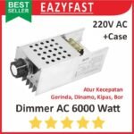 Dimmer 220V AC 6000 W Watt Potensio Kecepatan SCR PWM Dimer PLN 6000W