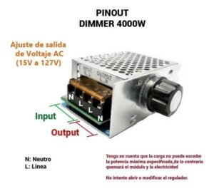 Dimmer 220V AC 4000 W Watt Casing Kecepatan SCR PWM Dimer PLN 4000W - Image 3