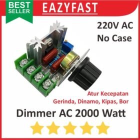 Dimmer 220V AC 2000 W Watt Potensio Kecepatan SCR PWM Dimer PLN 2000W