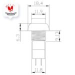 Saklar Bulat Kecil 2 Kabel Kaki 12mm 18mm Push Button Self Lock Switch - Image 2