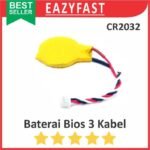 Baterai BIOS CMOS 3P 3 P Pin Kaki Kabel JST CR 2032 1220 Kancing Koin