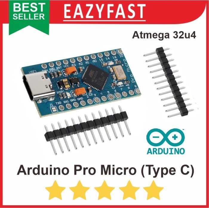 ginee_20241227155254230_8374975266.jpeg Arduino Pro Micro Compatible ProMicro USB Type C Atmega32u4 Leonardo - Image 1