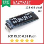 Modul LCD OLED 0.91 Inch Putih White Display Screen 0.91" 128x32 i2c Arduino Module