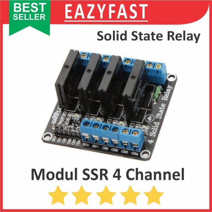 ginee_20241227163705308_6311155494.jpeg Modul Solid State Relay SSR 4Ch 4 Ch Chanel Channel 5 V Volt 5V DC Module SPDT Low Level Arduino Compatible Opto Isolation - Image 1