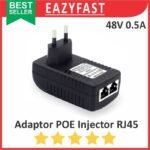 Adaptor POE Injector 48V 0.5A Power Over Ethernet RJ45 LAN CCTV RJ45 Network Jack NVR Split Inject