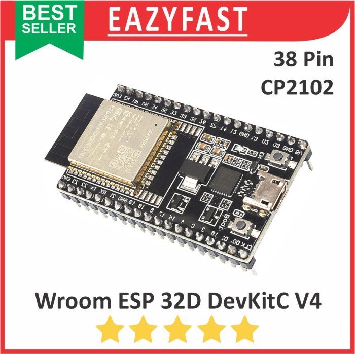 ginee_20250128154401220_8899814825.jpeg ESP32D Wroom DevKitC V4 38 P Pin 38P ESP32 ESP 32 D 32D CP2102 USB C Arduino IoT Wifi Bluetooth BLE - Image 1