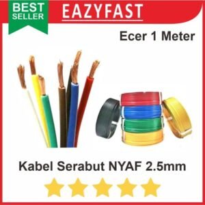 Kabel Serabut NYAF 1x2.5 2.5 mm 2.5mm Warna Ecer Tunggal Single Serat