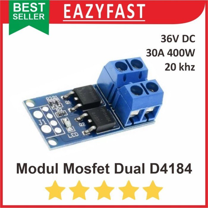 ginee_20250129162805703_1777615375.jpeg Modul Dual Mosfet D4184 36V 30A Switch Trigger Driver PWM Relay Module - Image 1