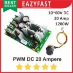 PWM DC 20A 1.2KW Variable Motor Speed Controller Dimmer Lampu LED Lamp