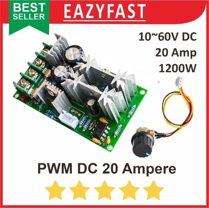 ginee_20250129164528462_3914362703.jpeg PWM DC 20A 1.2KW Variable Motor Speed Controller Dimmer Lampu LED Lamp - Image 1