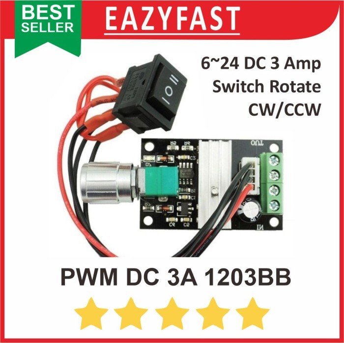 ginee_20250129165754294_5313088223.jpeg PWM DC 3A 1203BB Fwd Reverse CW CCW Motor Speed Controller Dimmer LED - Image 1
