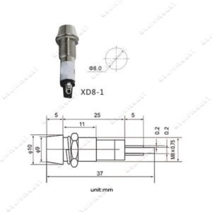 Lampu Pilot Lamp LED 5mm 24V DC 24 Volt Box Panel Case Casing LED Indikator 10 8 mm 10mm 8mm XD8 M8 - Image 3