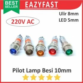 Lampu Pilot Lamp LED 5mm 220V AC 220 Volt Box Panel Case Casing Indikator 10 8 mm 10mm 8mm XD8 M8