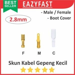 Skun Kabel Gepeng 2.8mm 2.8 Kecil Motor Mobil Male Female Boot Cover Karet Socket Terminal Sekun
