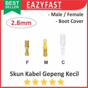 Skun Kabel Gepeng 2.8mm 2.8 Kecil Motor Mobil Male Female Boot Cover Karet Socket Terminal Sekun