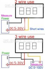 Voltmeter Digital DC 0.28" Inch 2 Kabel Wire Volt Meter Kecil Mini - Image 4