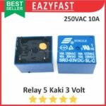 Relay 5P 5 P Kaki Pin 3V 3 V Volt DC 3VDC Coil Drive SPDT NO NC 10A 10 A 250V AC Riley Bendik Switch