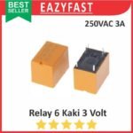 Relay 6P 6 P Kaki Pin 3V 3 V Volt DC 3VDC Coil Drive SPDT NO NC 10A 10 A 250V AC Riley Bendik Switch