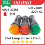 Pilot Lamp LED Flash Buzzer Beep AD16-22WM Blink 22mm 220V AC 220 Volt Ligh Signal Alarm Box Panel
