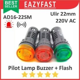 Pilot Lamp LED Flash Buzzer Beep AD16-22WM Blink 22mm 220V AC 220 Volt Ligh Signal Alarm Box Panel