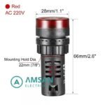 Pilot Lamp LED Flash Buzzer Beep AD16-22WM Blink 22mm 220V AC 220 Volt Ligh Signal Alarm Box Panel - Image 2