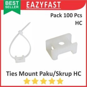 Kabel Zip Ties Tie Mount Baut Skrup HC Dinding Perapih Cable Wire Organizer  Klem Ikat Cord Holder