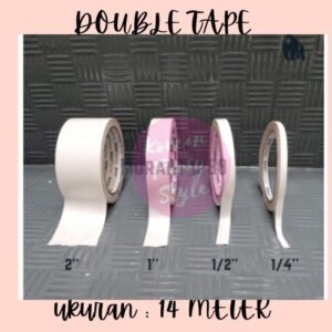 Double Tape Kertas Putih Tipis 1 Inch 24mm 8m Lakban Isolasi Selotip Esolasi Lem 2 Sisi Side - Image 2