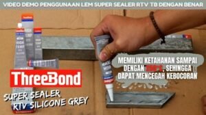 Lem Paking Gasket Mesin Threebond RTV Abu 30 gram 30gr High Temp Grey Silicone Rubber Seal Sealer - Image 3