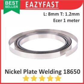 Plat Strip Nikel Las Baterai 18650 Li-Ion Lithium Battery Welding Nickel Plate 8mm 1.2 1.2mm 1m 1 m