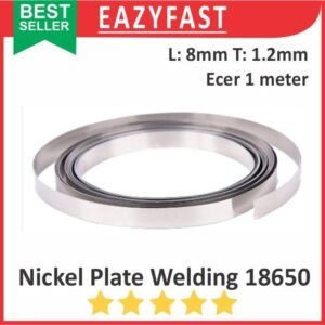 Plat Strip Nikel Las Baterai 18650 Li-Ion Lithium Battery Welding Nickel Plate 8mm 1.2 1.2mm 1m 1 m