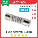 Ceramic Fuse Keramik 10x38 1A 2A 3A 1 2 3 A Ampere R015 RT14 RT18 RT28 32 10 x 38 mm Sekring MCB