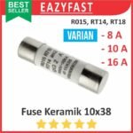 Ceramic Fuse Keramik 10x38 8A 10A 16A 8 10 16 A Ampere R015 RT14 RT18 RT28 32 10 x 38 mm Sekring MCB