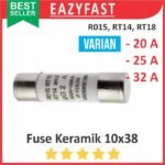 Ceramic Fuse Keramik 10x38 20A 25A 32A 20 25 32 A Ampere R015 RT14 RT18 RT28 10 x 38 mm Sekring MCB
