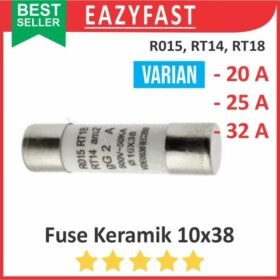 Ceramic Fuse Keramik 10x38 20A 25A 32A 20 25 32 A Ampere R015 RT14 RT18 RT28 10 x 38 mm Sekring MCB