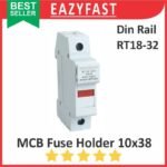 MCB Din Rail Ceramic Fuse Holder 10x38 Sekring Keramik R015 RT14 RT18 RT28 32 10 x 38 mm Kotak Rumah