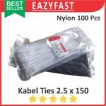 Cable Ties 2.5x150 Hitam Putih Kabel Tis 2.5 x 150 mm Klip Tali Nylon Tie Lock Pack 150mm 15cm 15 cm