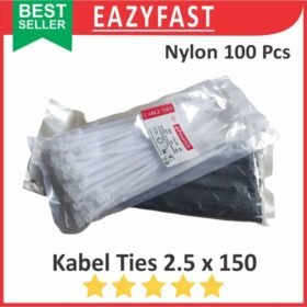 Cable Ties 2.5x150 Hitam Putih Kabel Tis 2.5 x 150 mm Klip Tali Nylon Tie Lock Pack 150mm 15cm 15 cm