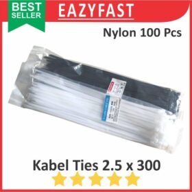Cable Ties 2.5x300 Hitam Putih Kabel Tis 2.5 x 300 mm Klip Tali Nylon Tie Lock Pack 300mm 30cm 30 cm