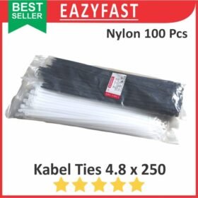 Cable Ties 4.8x250 Hitam Putih Kabel Tis 4.8 x 250 mm Klip Tali Nylon Tie Lock Pack 250mm 25cm 25 cm