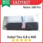 Cable Ties 4.8x400 Hitam Putih Kabel Tis 4.8 x 400 mm Klip Tali Nylon Tie Lock Pack 400mm 40cm 40 cm