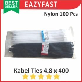 Cable Ties 4.8x400 Hitam Putih Kabel Tis 4.8 x 400 mm Klip Tali Nylon Tie Lock Pack 400mm 40cm 40 cm